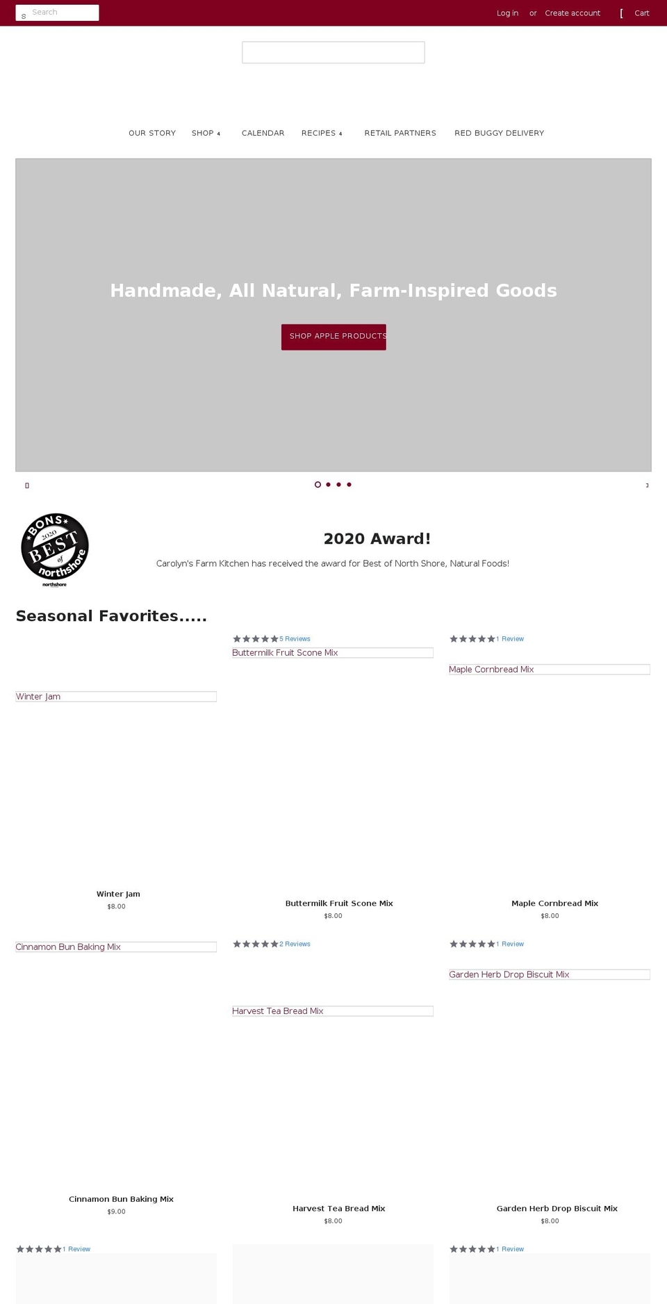carolynsfarmkitchen.com shopify website screenshot