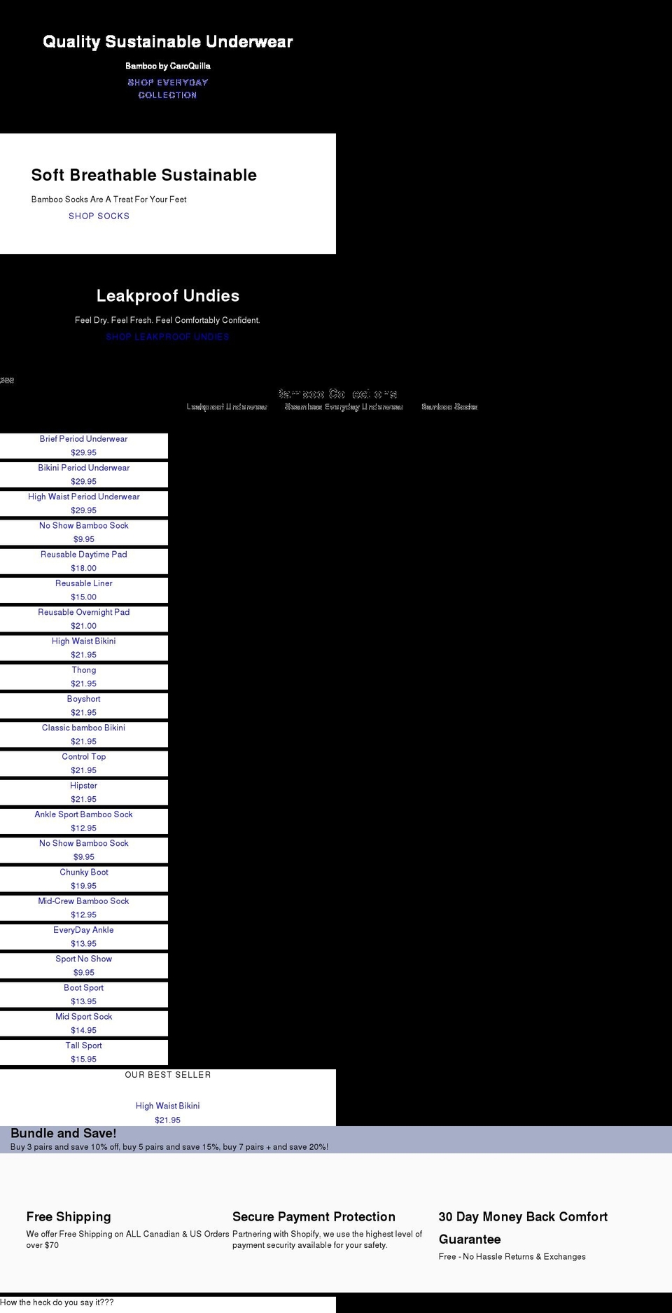 caroquilla.com shopify website screenshot