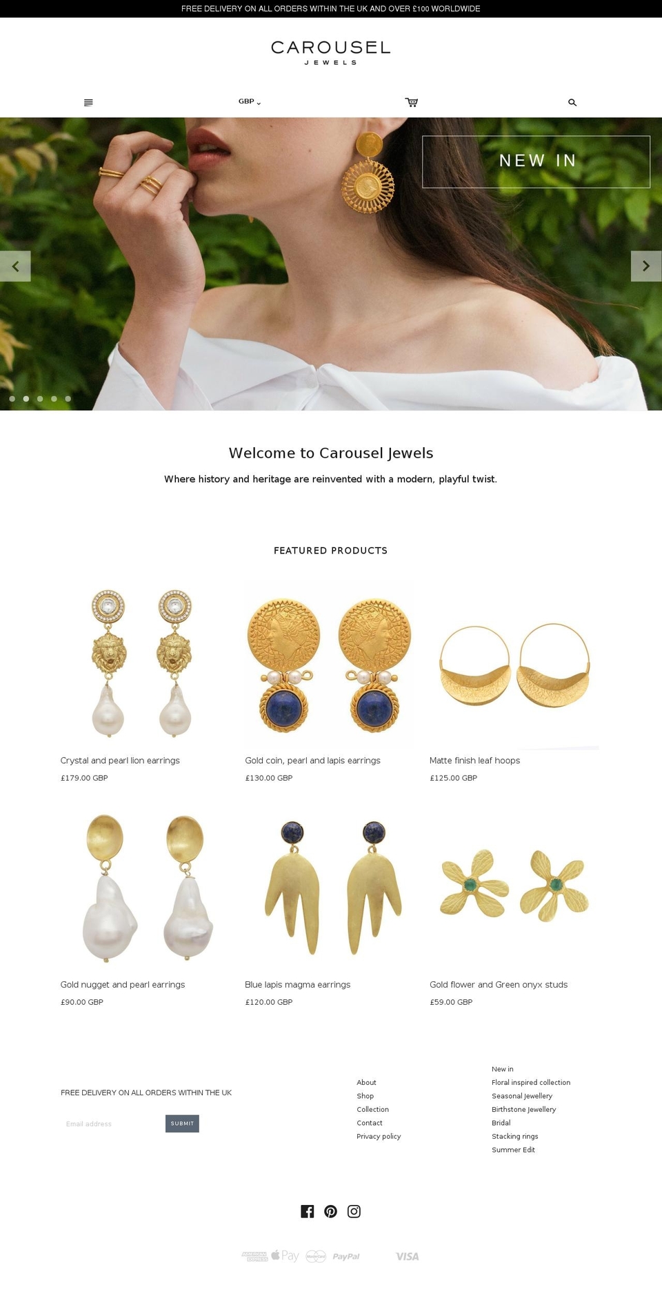 carouseljewels.com shopify website screenshot