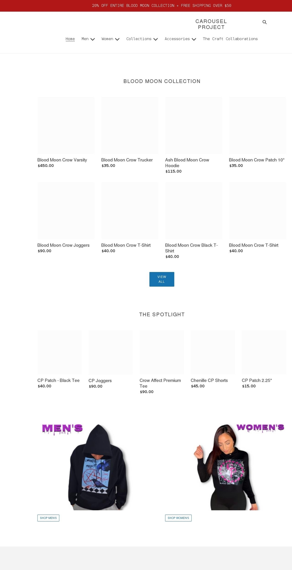 carouselproject.com shopify website screenshot