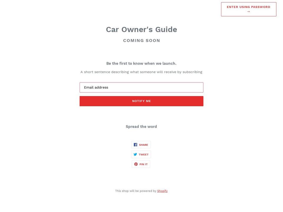 carownersguide.com — Shopify storefront screenshot