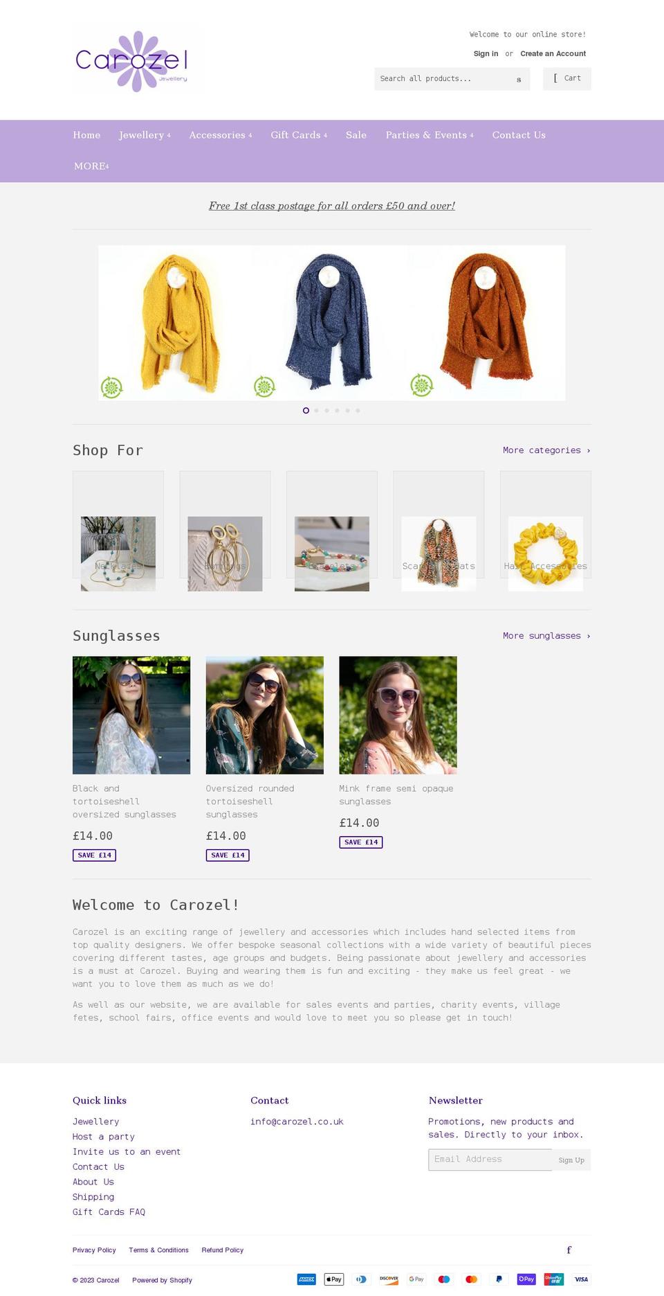 carozel.co.uk shopify website screenshot