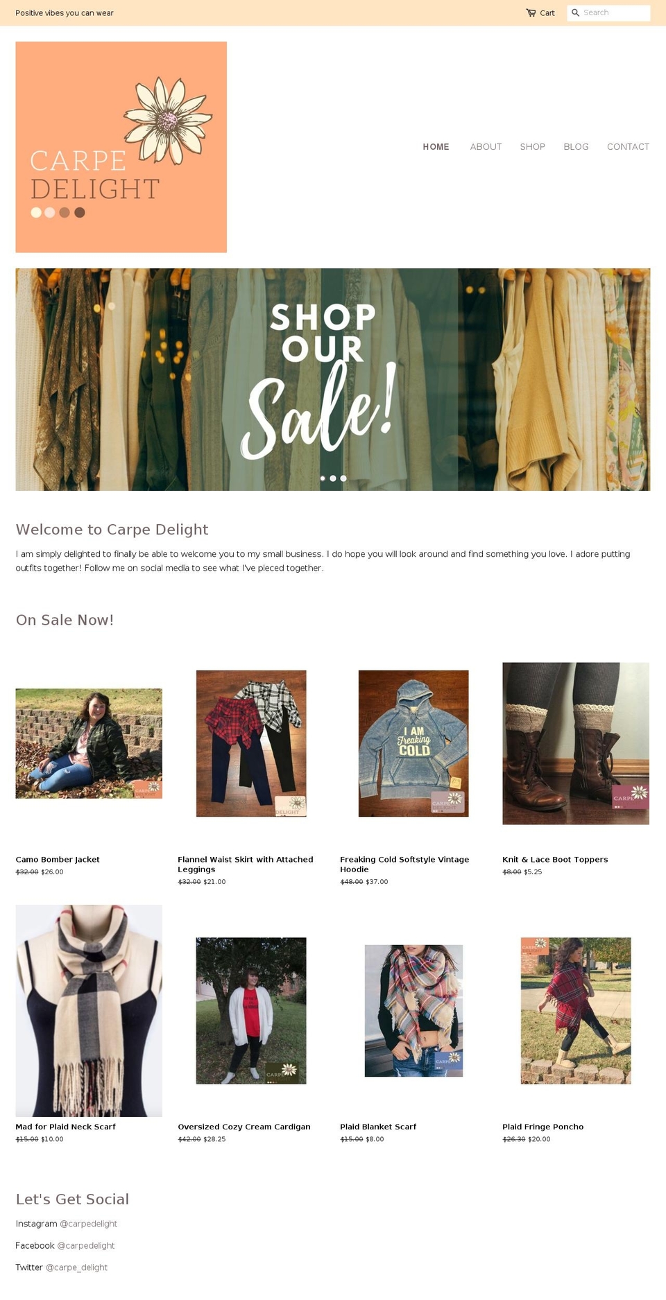 carpedelight.com — Shopify storefront screenshot