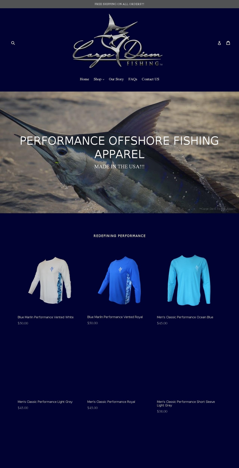 carpediemfishing.com shopify website screenshot