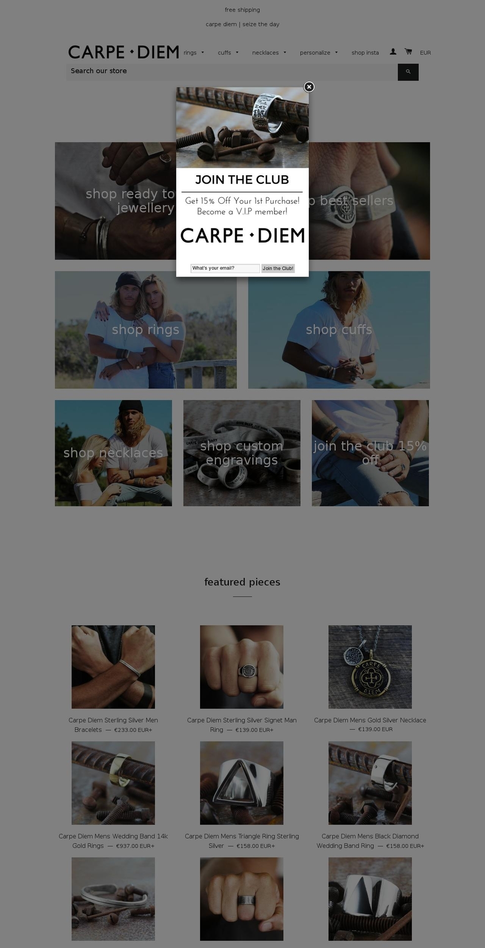 carpediemjewellery.com shopify website screenshot