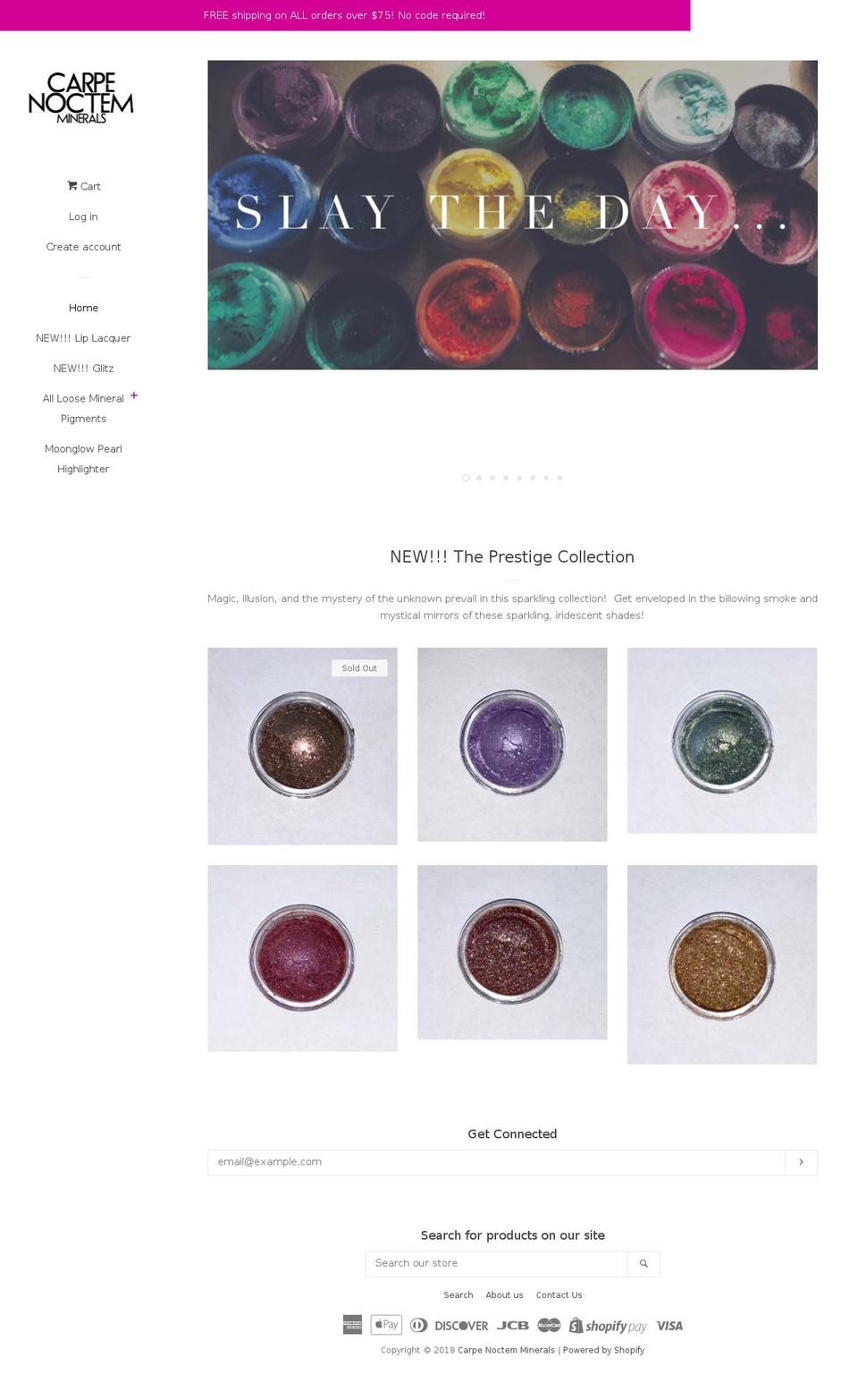 carpenoctemminerals.com shopify website screenshot