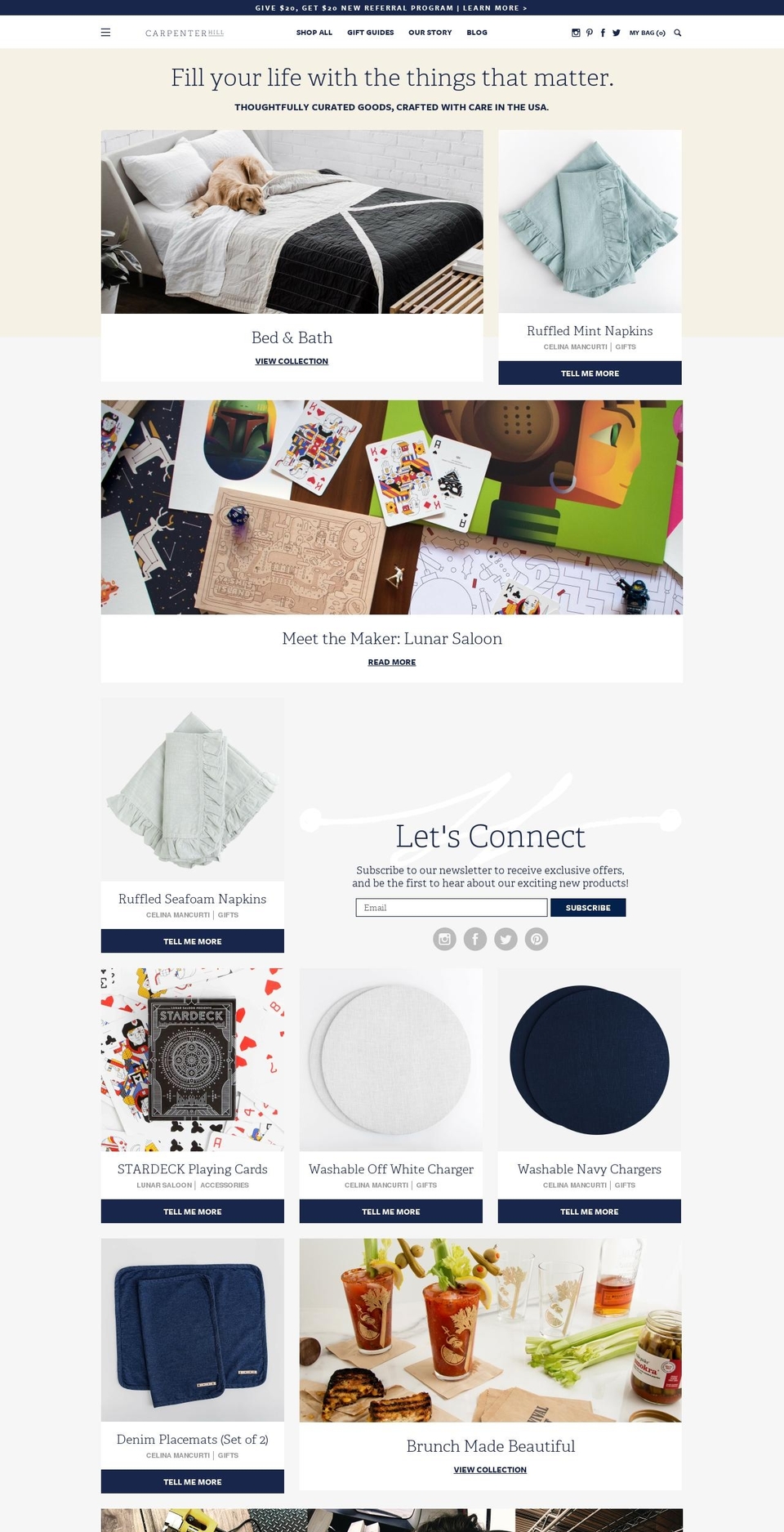 carpenterhillhome.com shopify website screenshot
