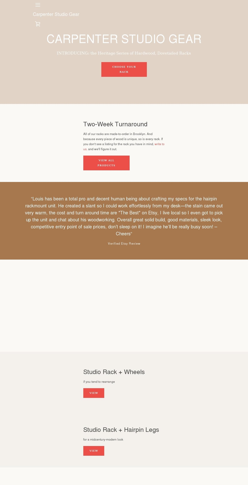 carpenterstudiogear.com shopify website screenshot