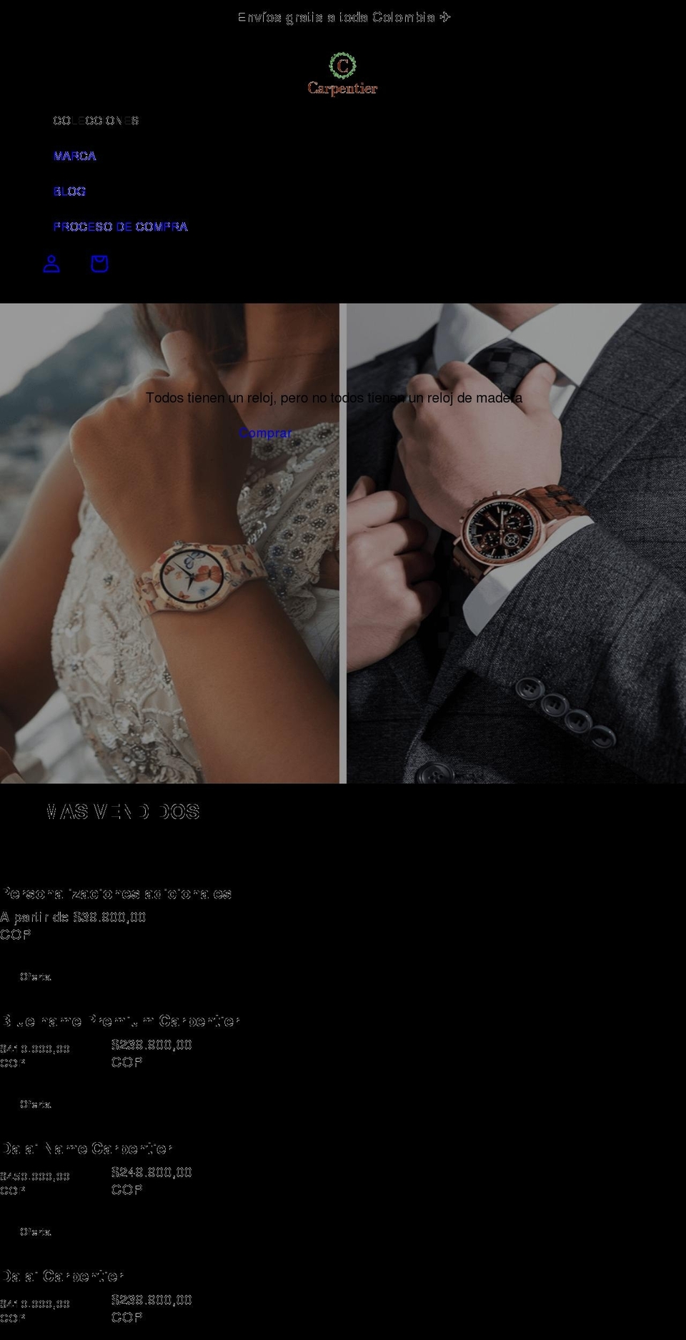 carpentierstore.com shopify website screenshot