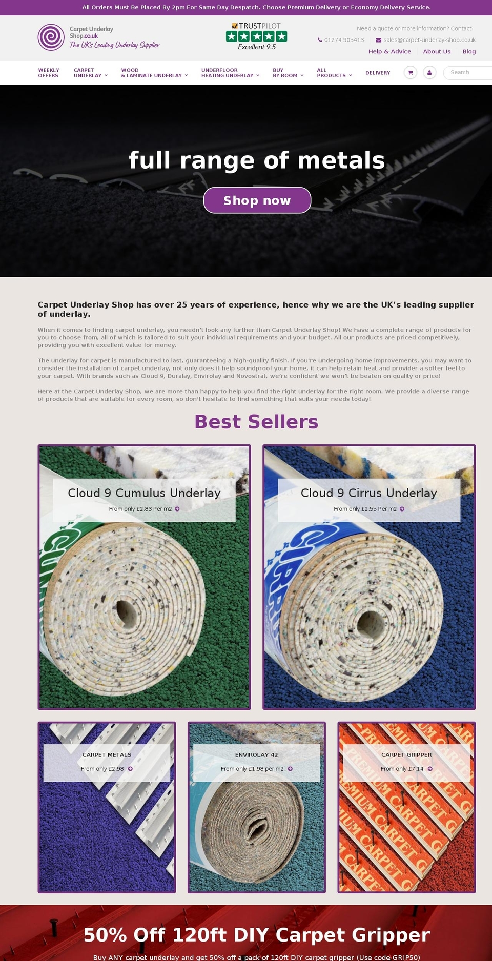 Copy of ShowTime Shopify theme site example carpet-underlay-direct.com