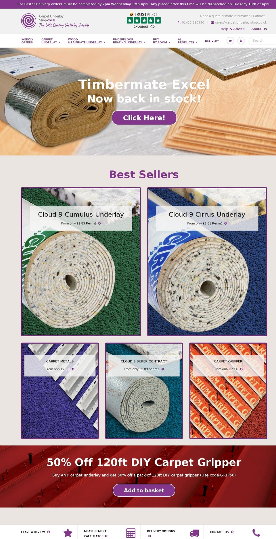carpet-underlay-shop.com shopify website screenshot
