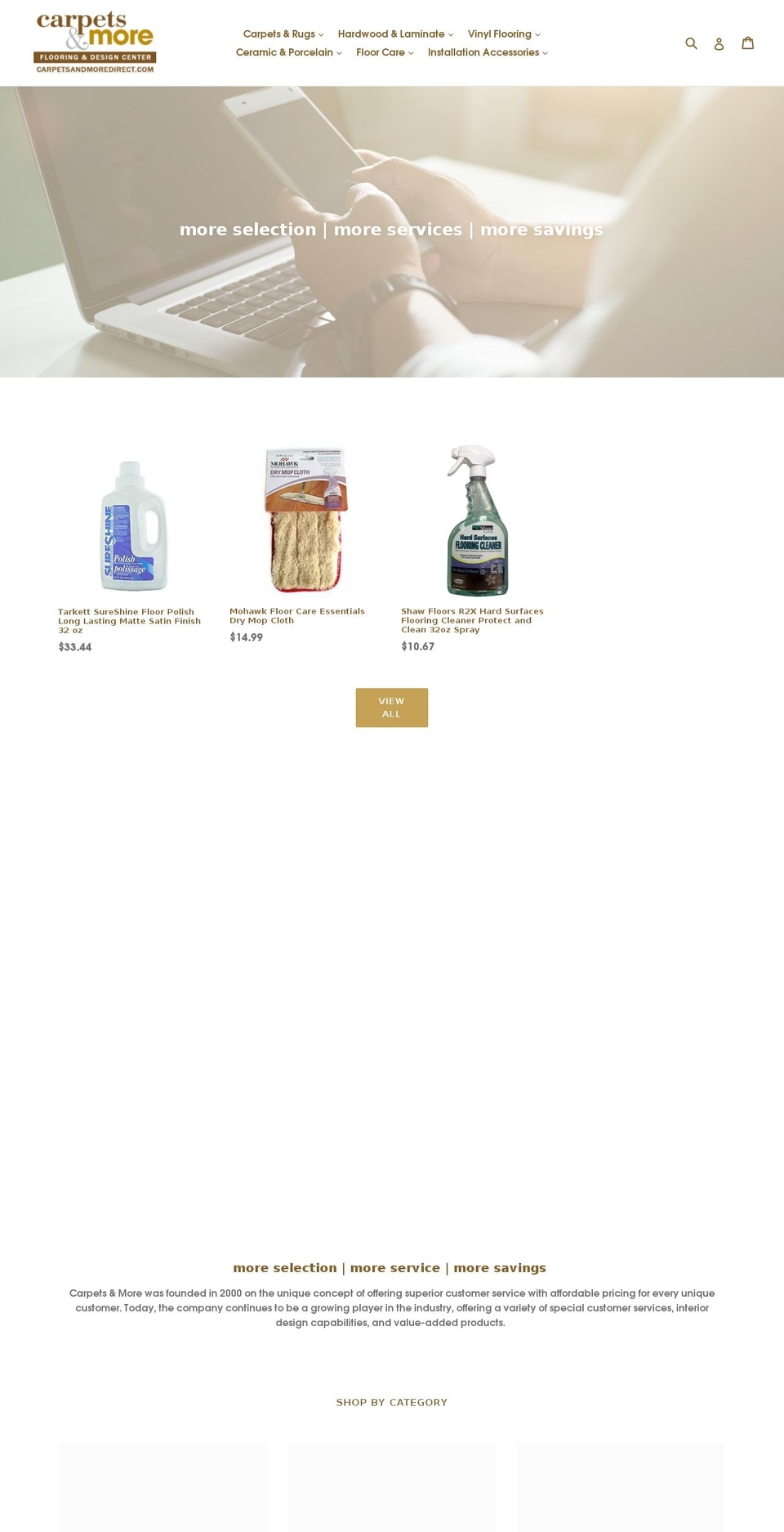 carpetandmoredirect.com — Shopify storefront screenshot