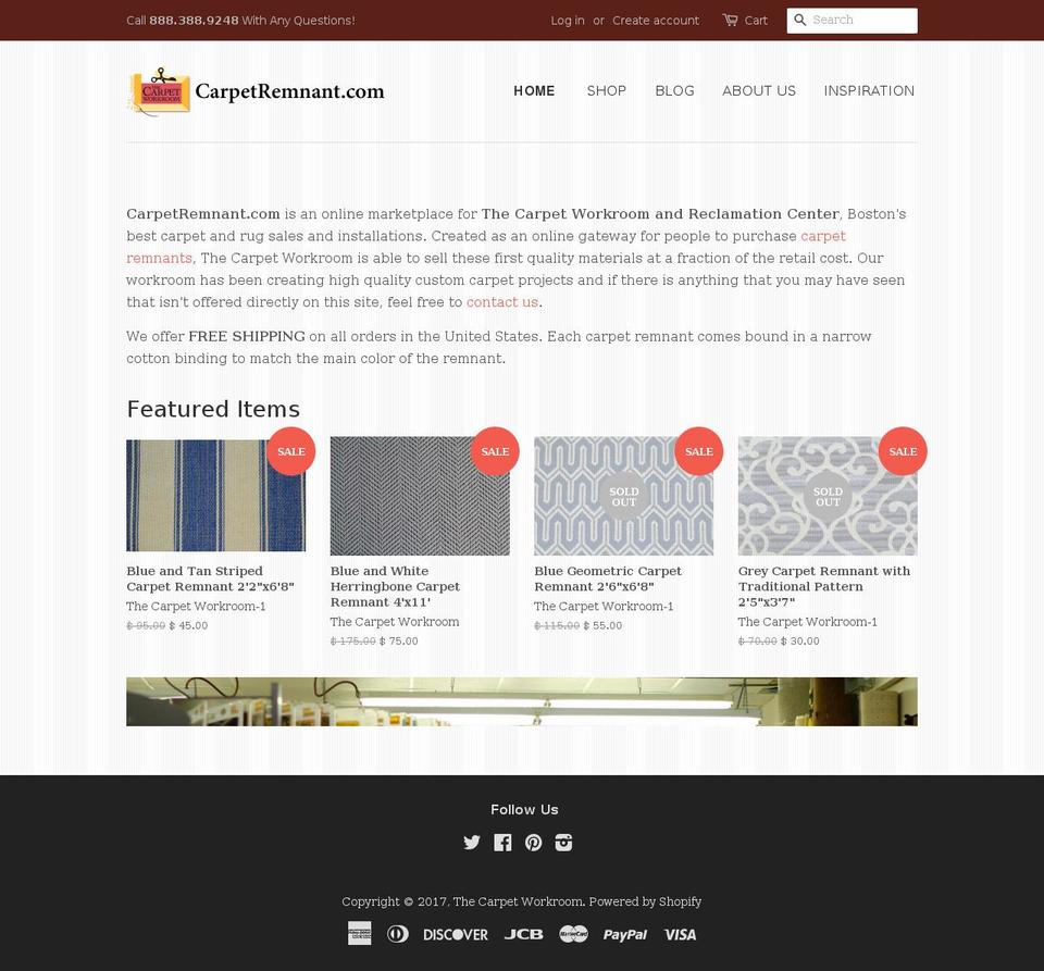 carpetremnant.com shopify website screenshot