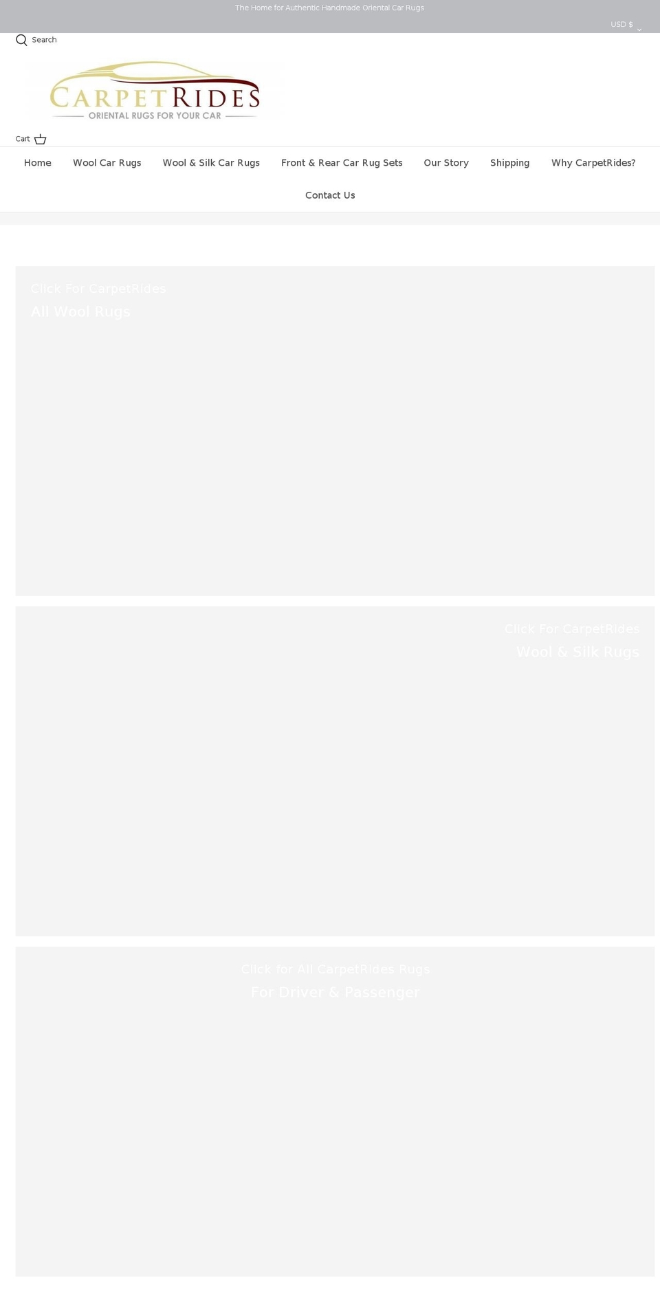 carpetrides.com shopify website screenshot