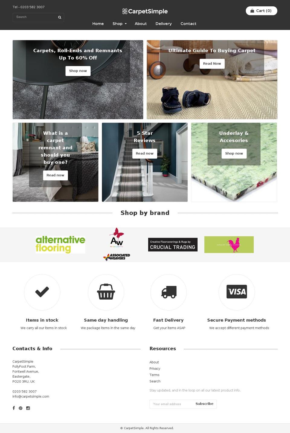 carpetsimple.com — Shopify storefront screenshot