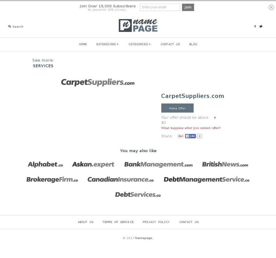 carpetsuppliers.com shopify website screenshot