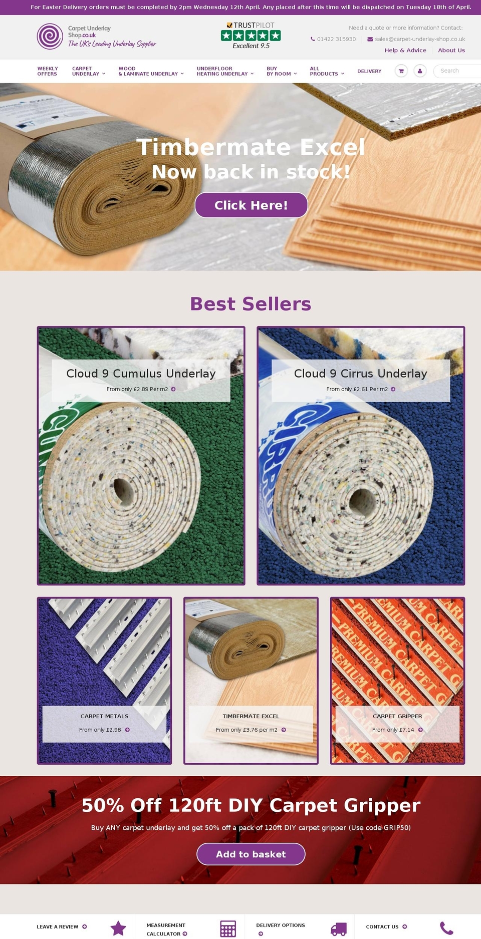 carpetunderlayshop.com shopify website screenshot