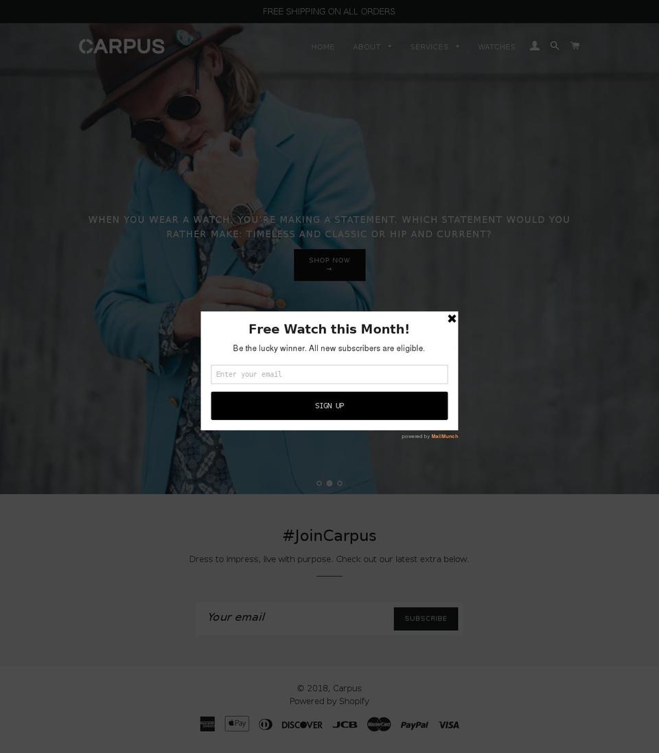 carpus.co shopify website screenshot