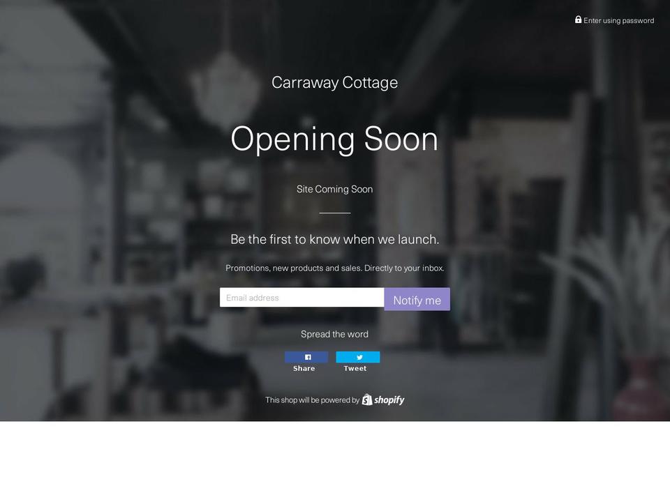 carrawaycottage.com shopify website screenshot