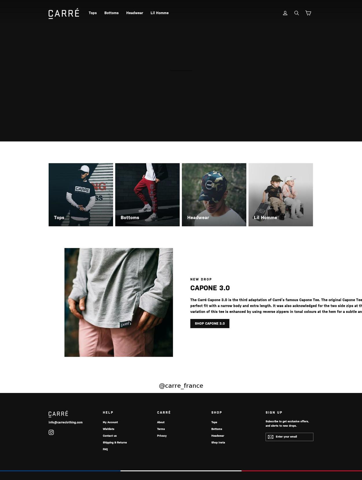 carreclothing.com.au shopify website screenshot