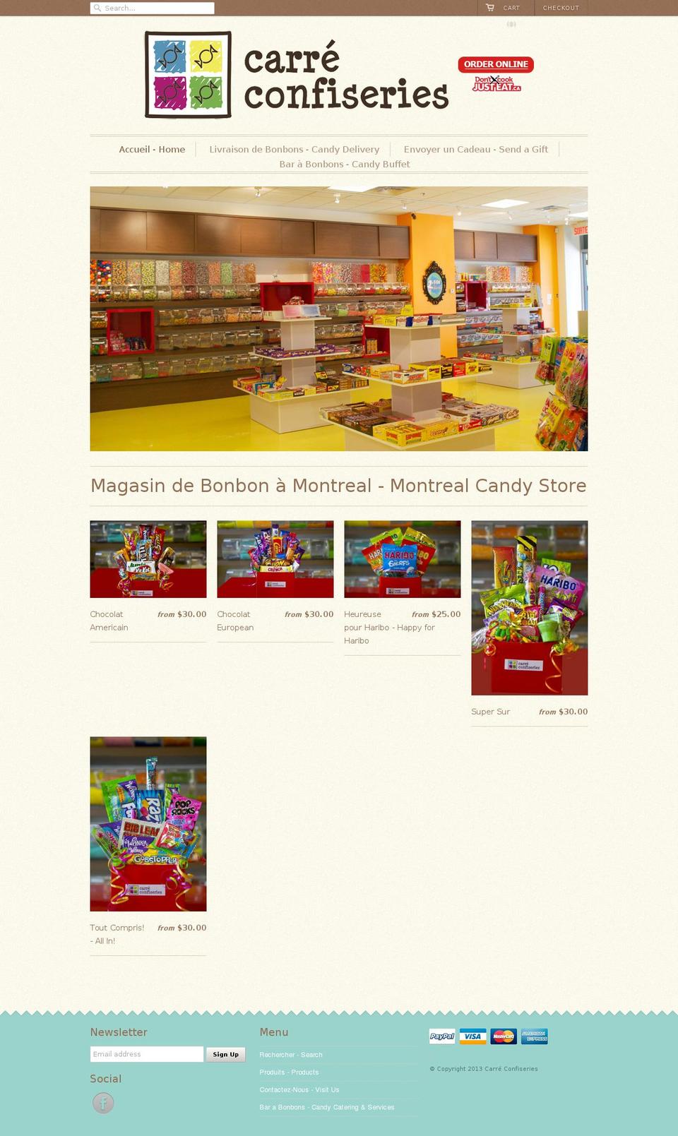 carreconfiseries.com shopify website screenshot