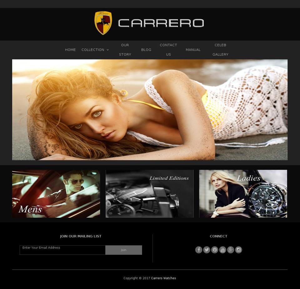 carrerowatches.com shopify website screenshot