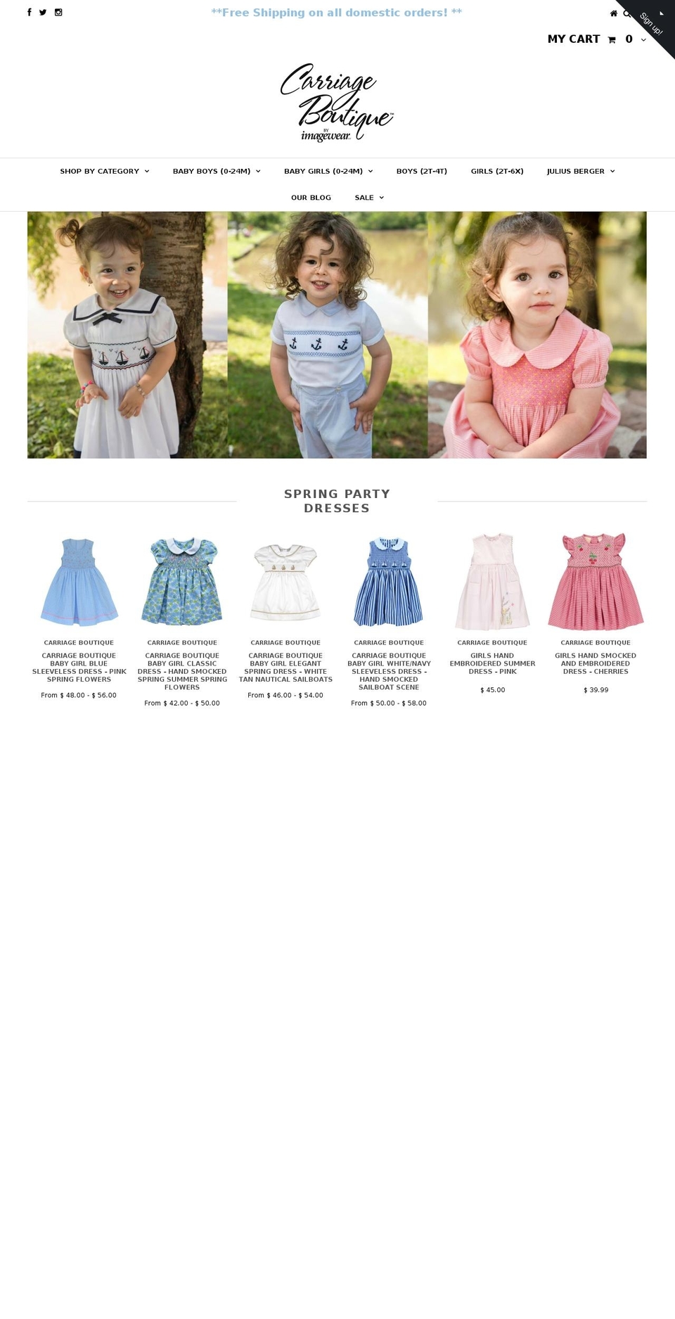 carriageboutique.com shopify website screenshot