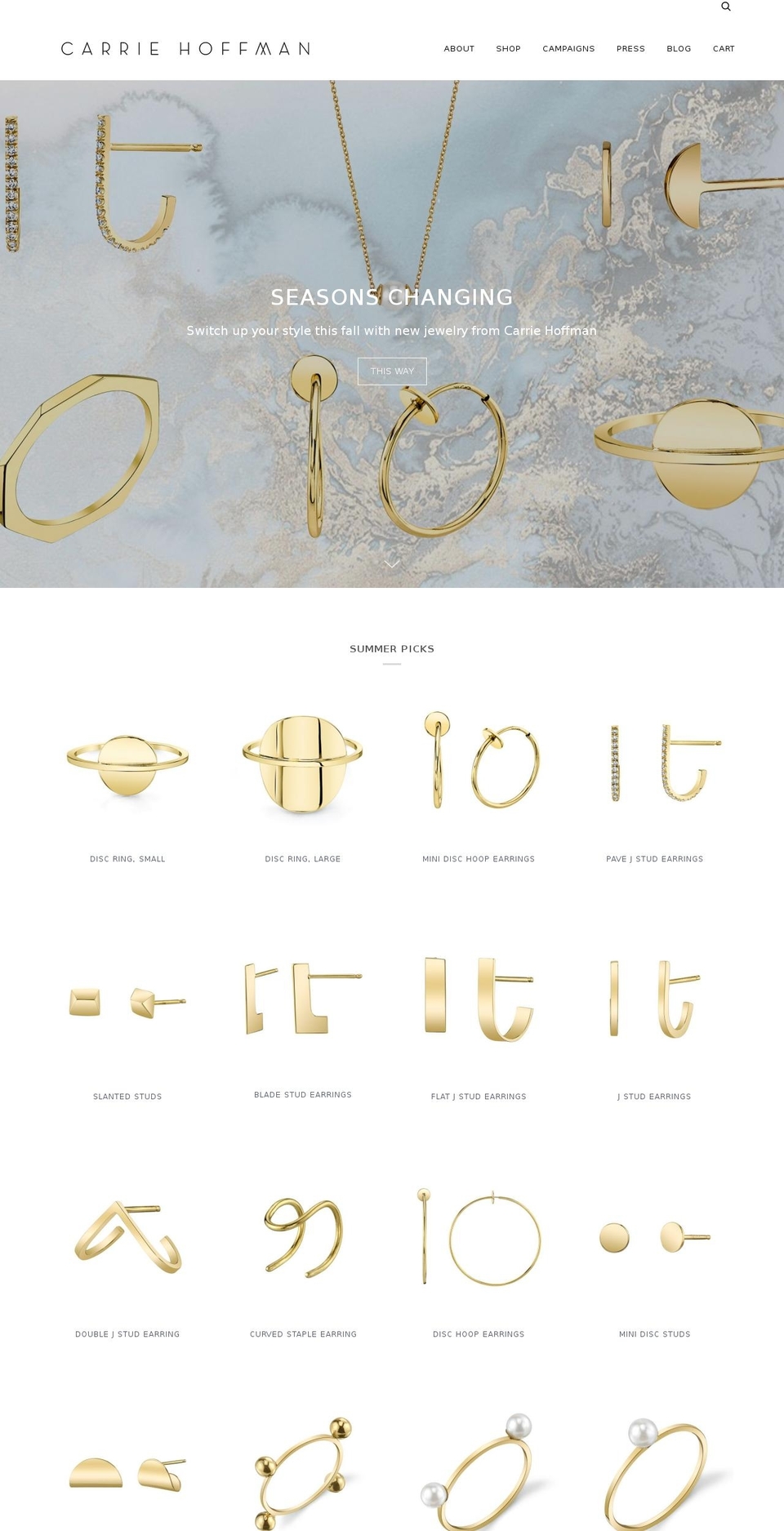 carriehoffman.net shopify website screenshot