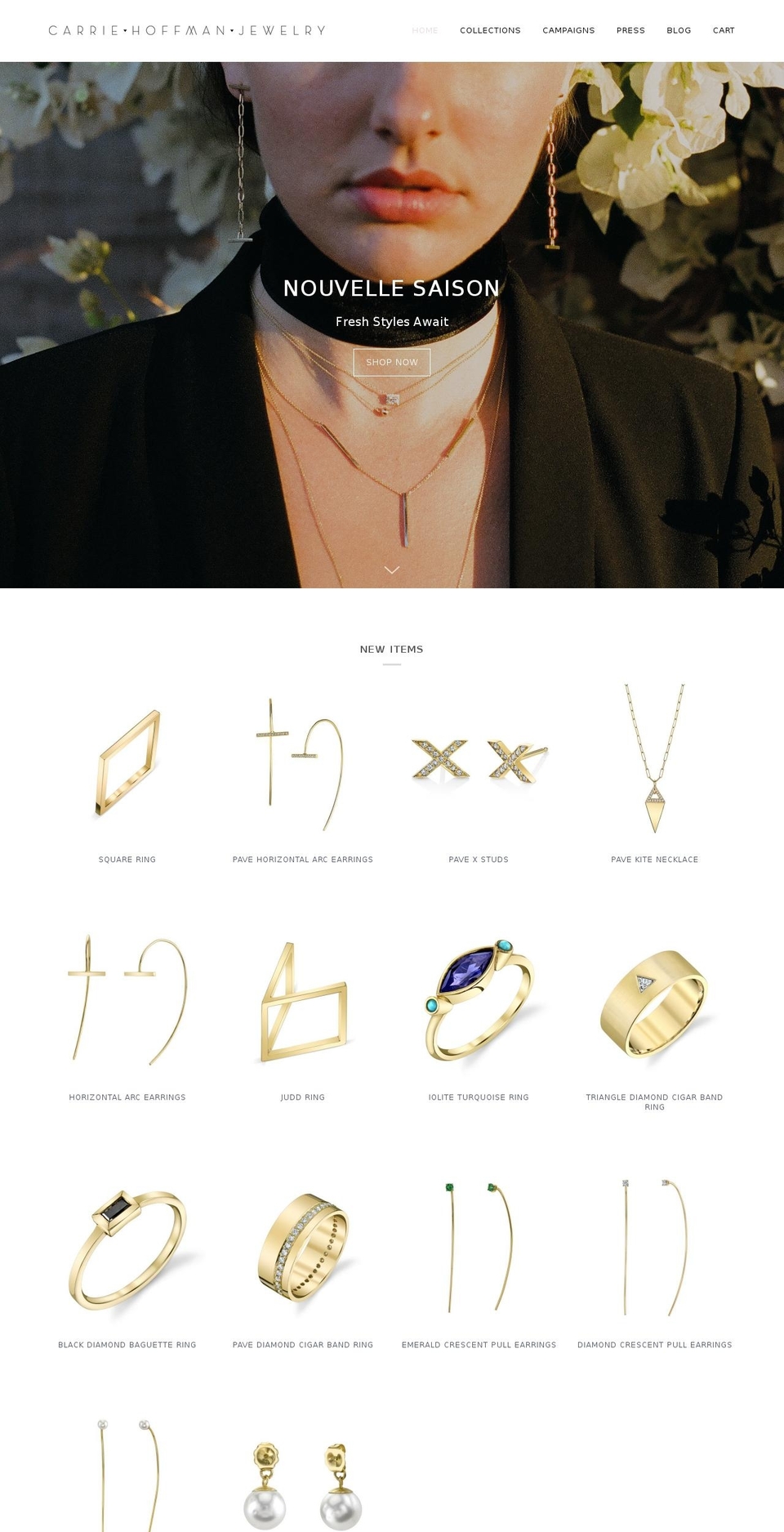 carriehoffmanjewelry.com shopify website screenshot