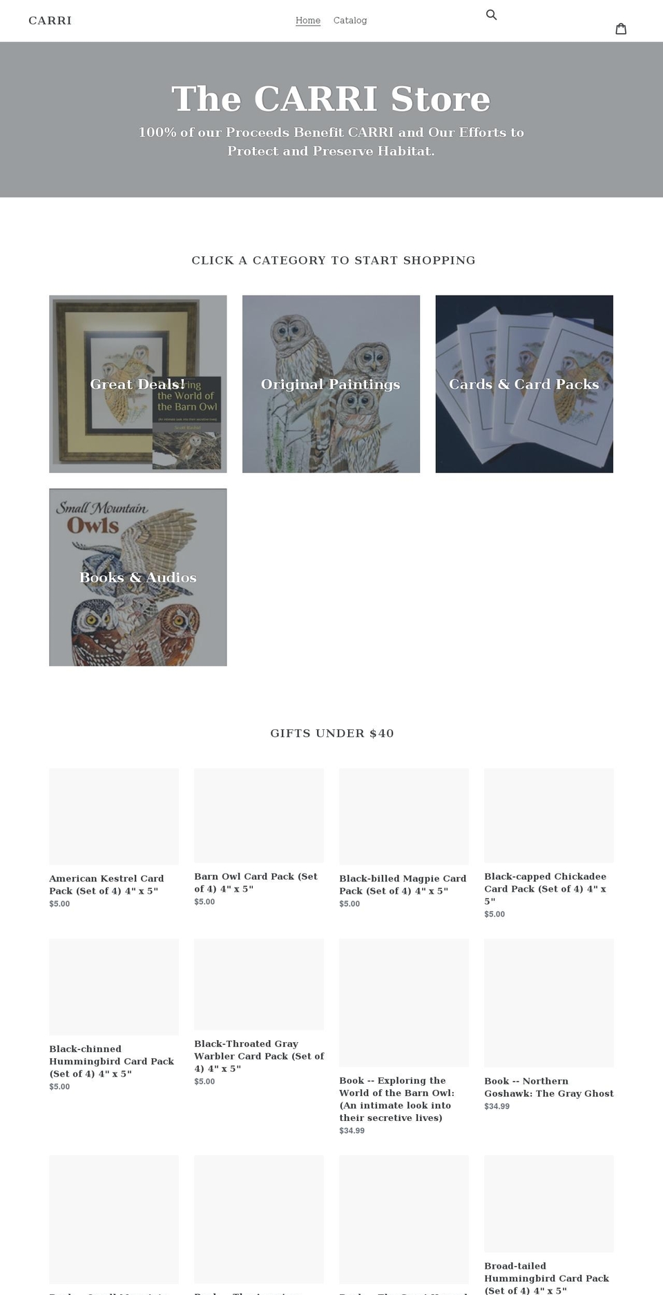 carriep.myshopify.com shopify website screenshot