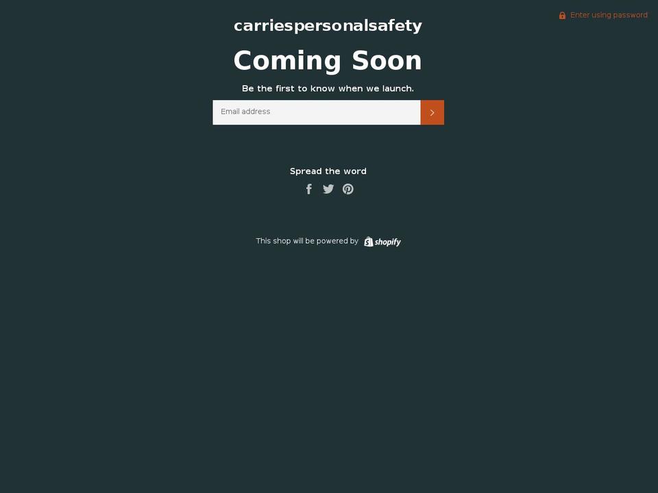carriespersonalsafety.com — Shopify storefront screenshot