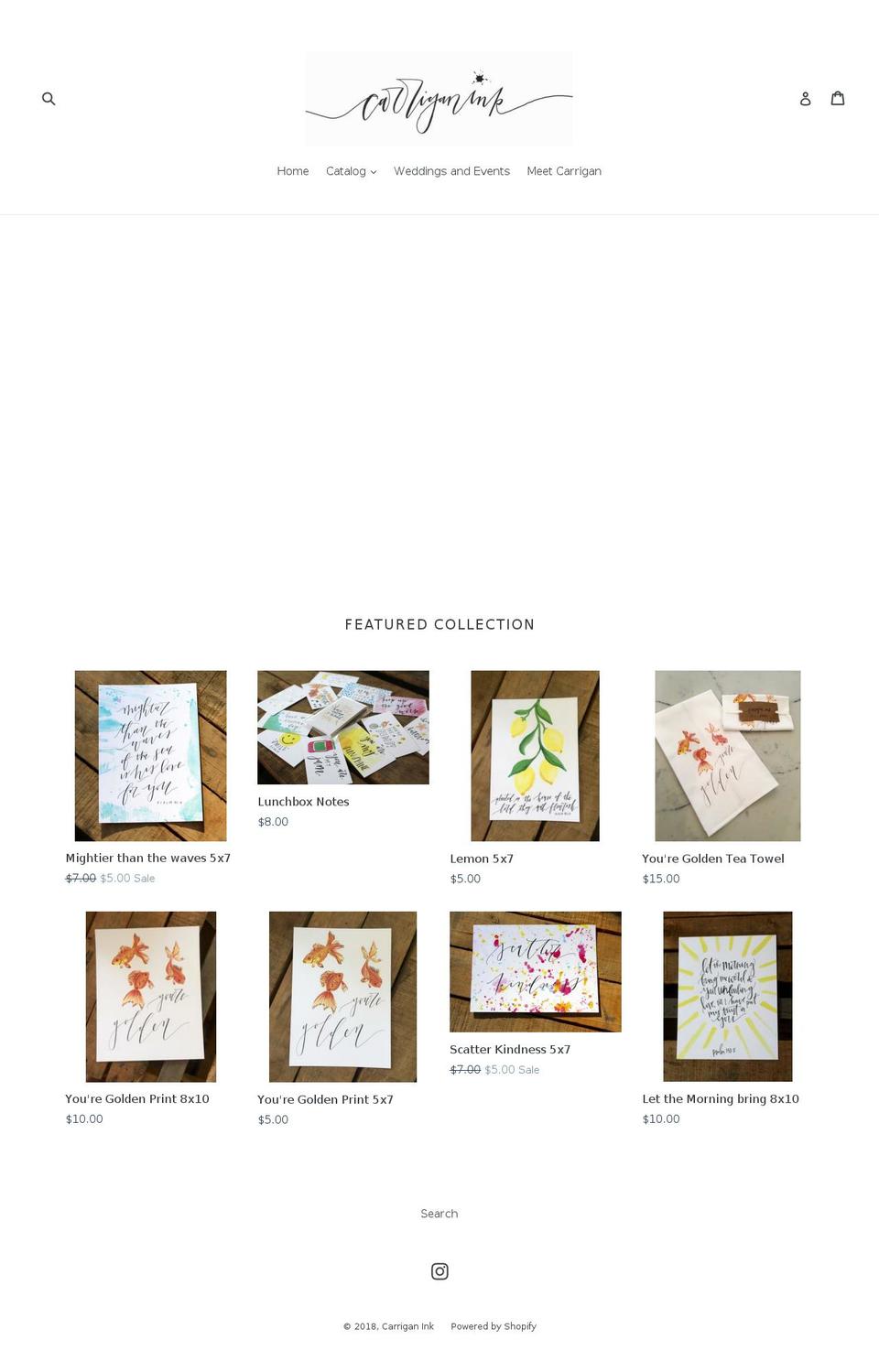 carriganink.com — Shopify storefront screenshot
