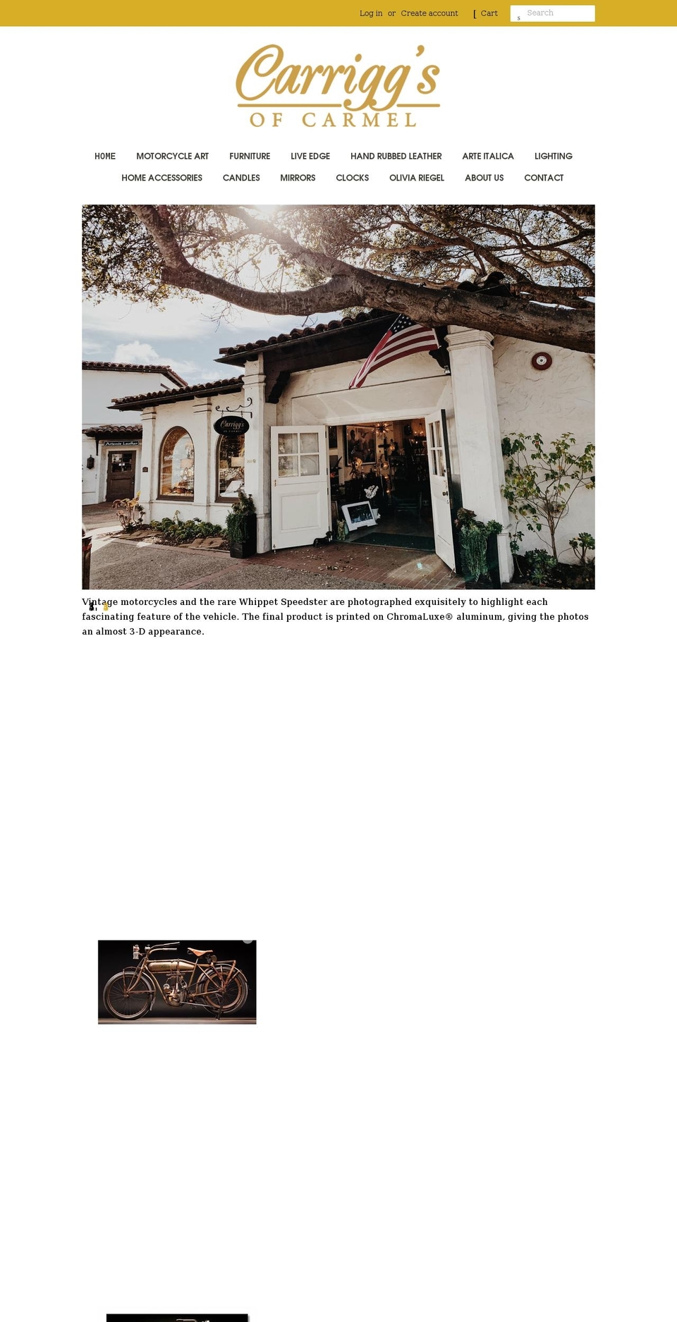 carriggsofcarmel.com shopify website screenshot
