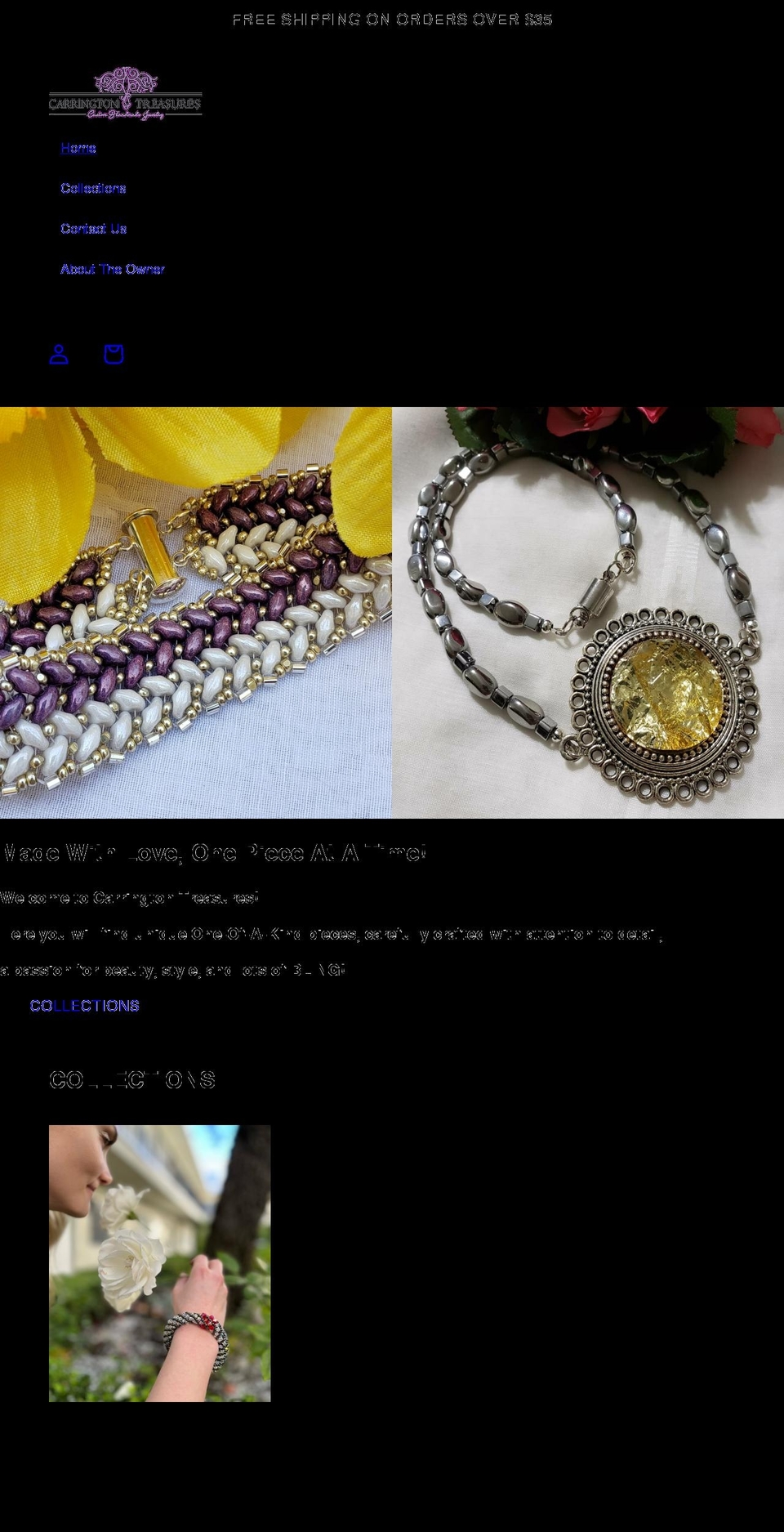 carringtontreasures.com shopify website screenshot