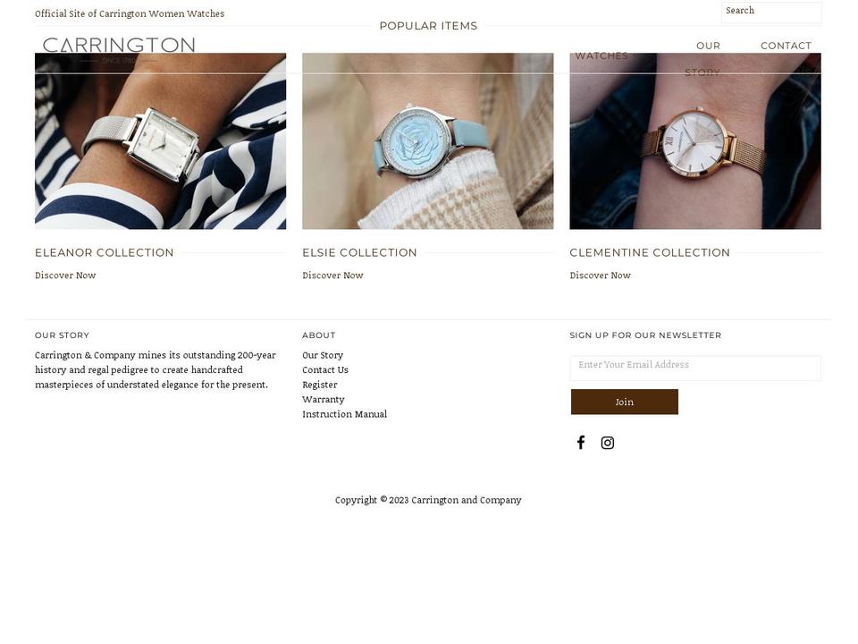 carringtonwatches.nl shopify website screenshot