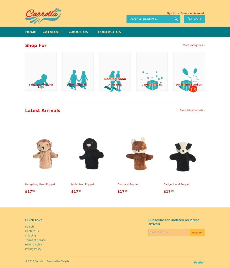 carrolla.com — Shopify storefront screenshot