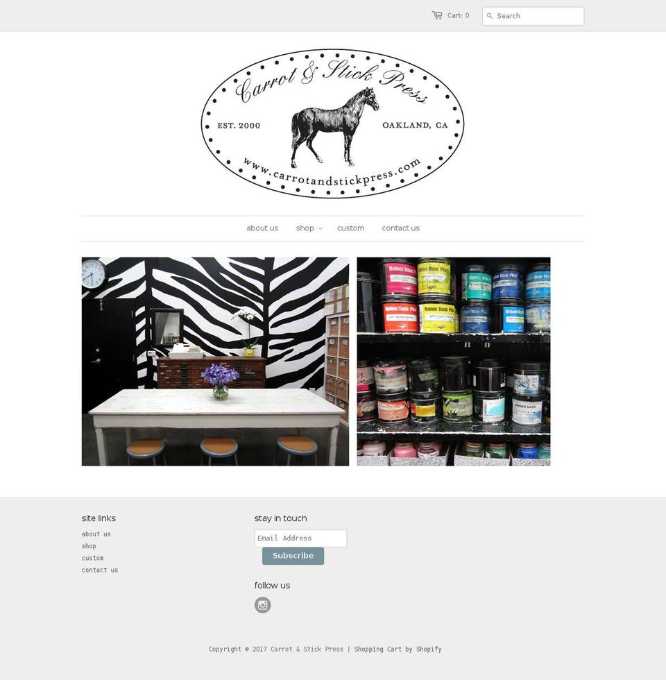 carrotandstickpress.com shopify website screenshot