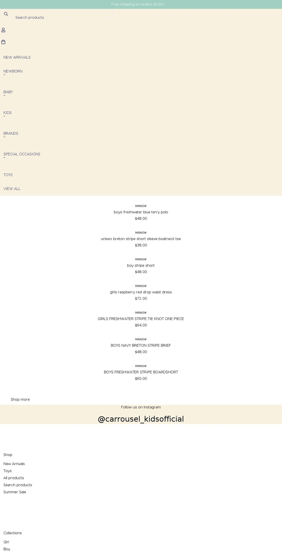 carrouselkids.com shopify website screenshot