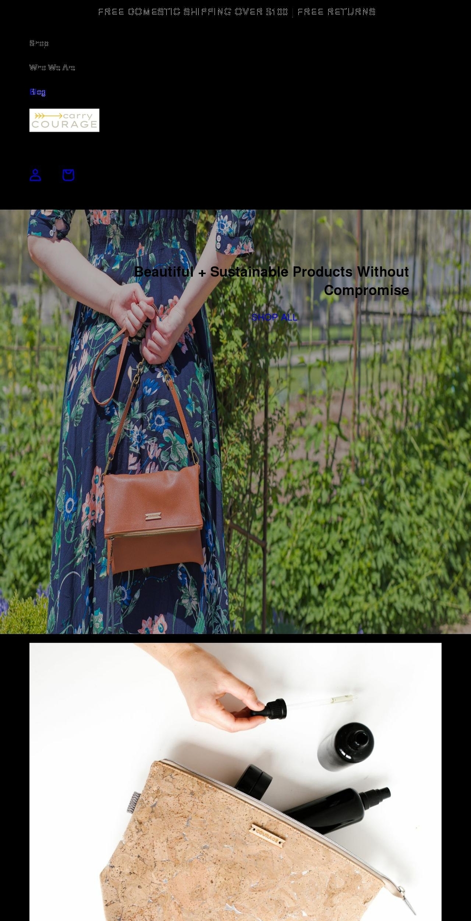 carrycourage.com shopify website screenshot