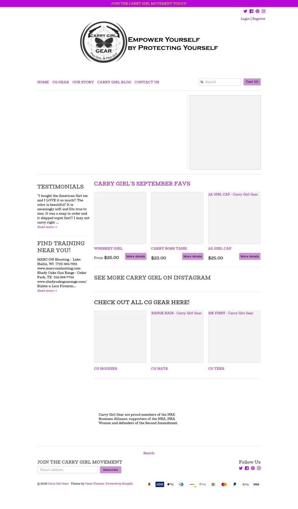 carrygirl.com — Shopify storefront screenshot