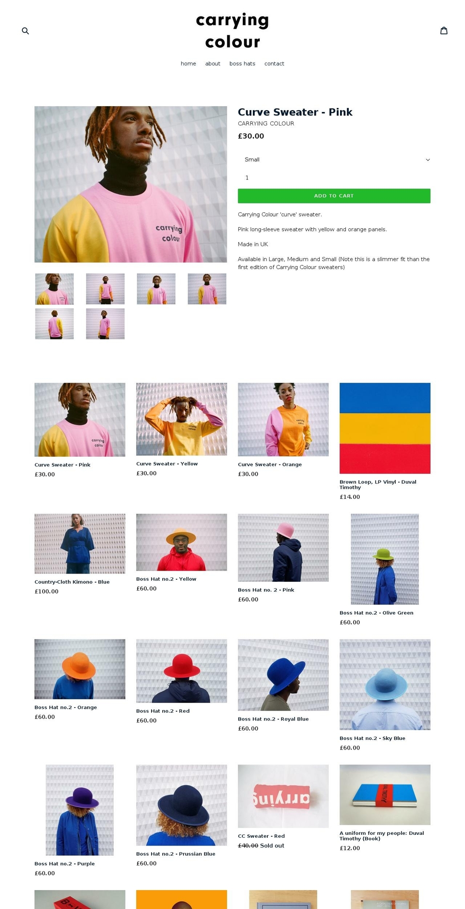 carryingcolour.com shopify website screenshot