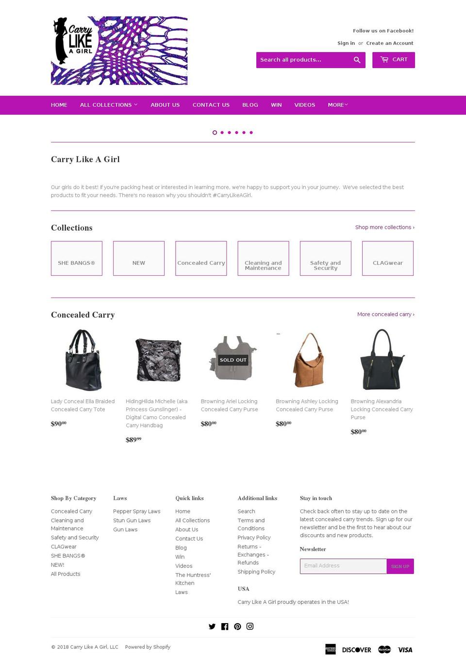 carrylikeagirl.com — Shopify storefront screenshot