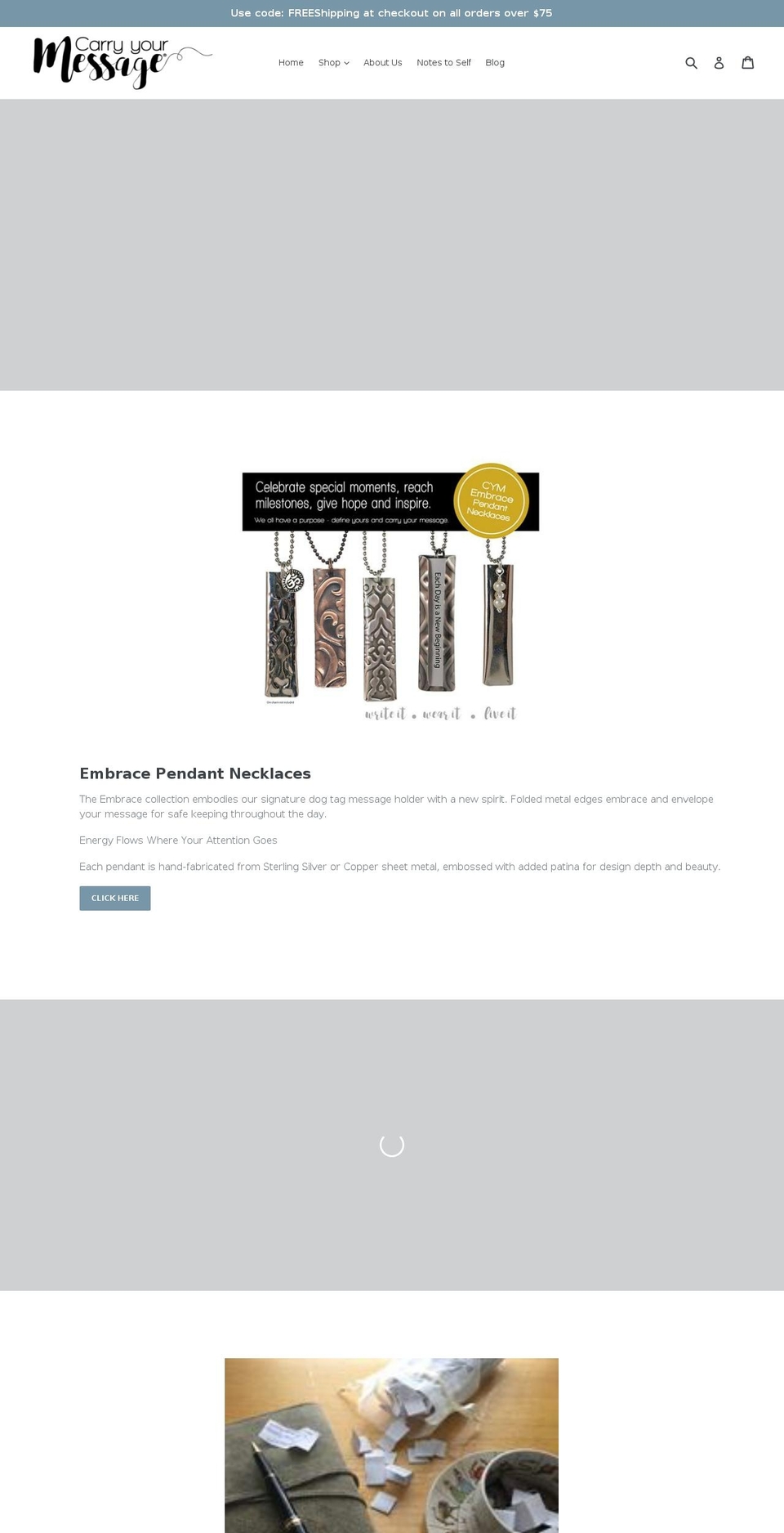 carryyourmessage.com shopify website screenshot