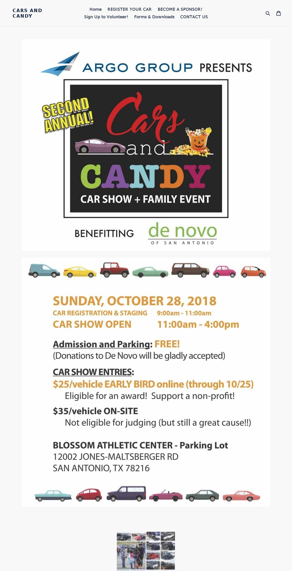 carsandcandy.org shopify website screenshot