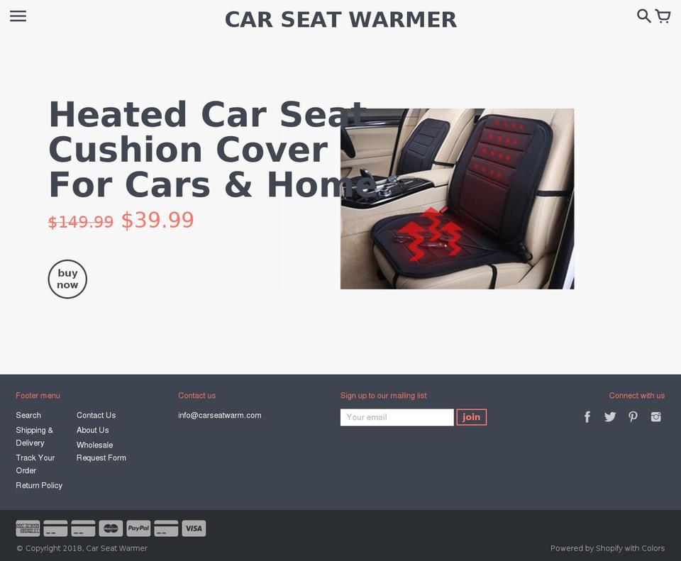 color Shopify theme site example carseatwarm.com