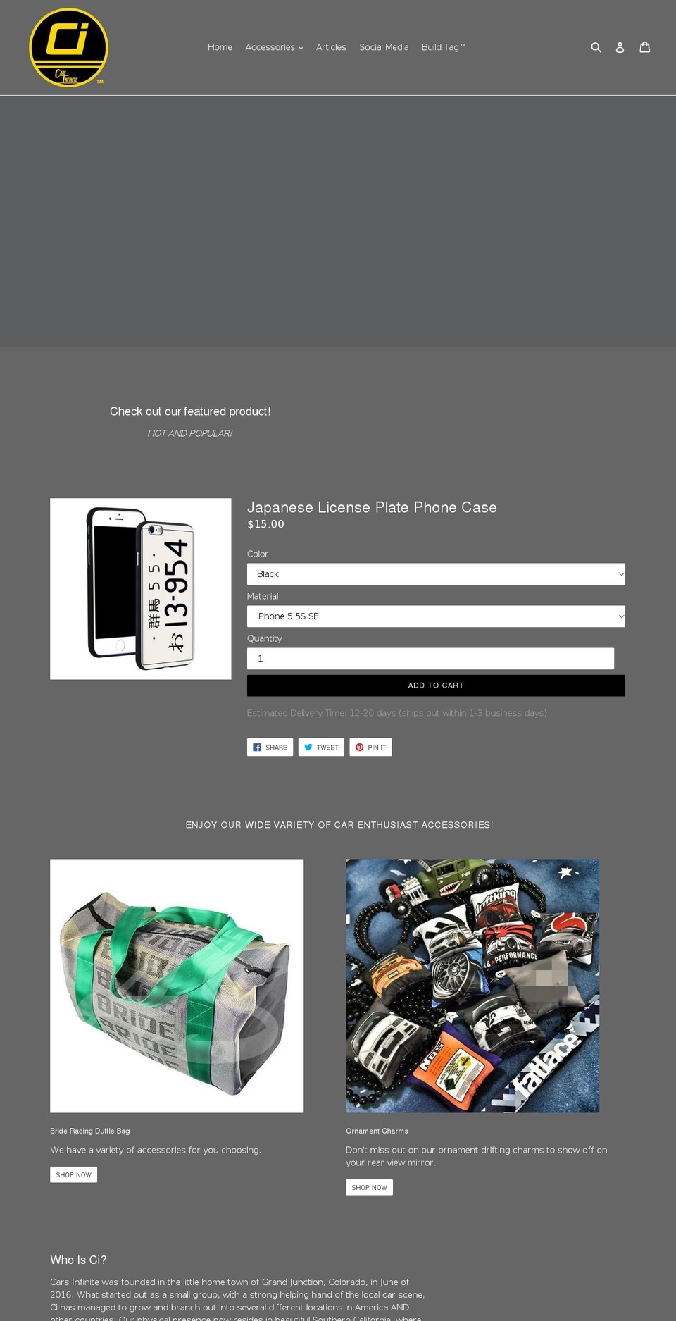 Snow Shopify theme site example carsinfinite.com