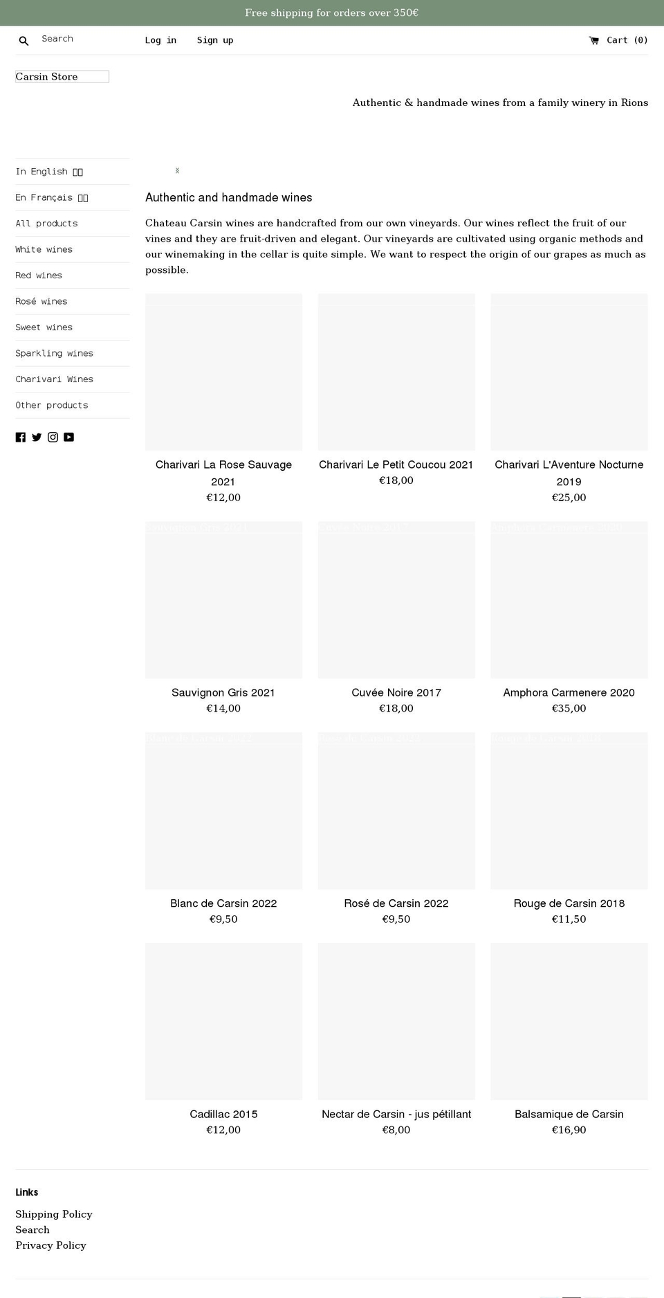 carsinstore.com shopify website screenshot
