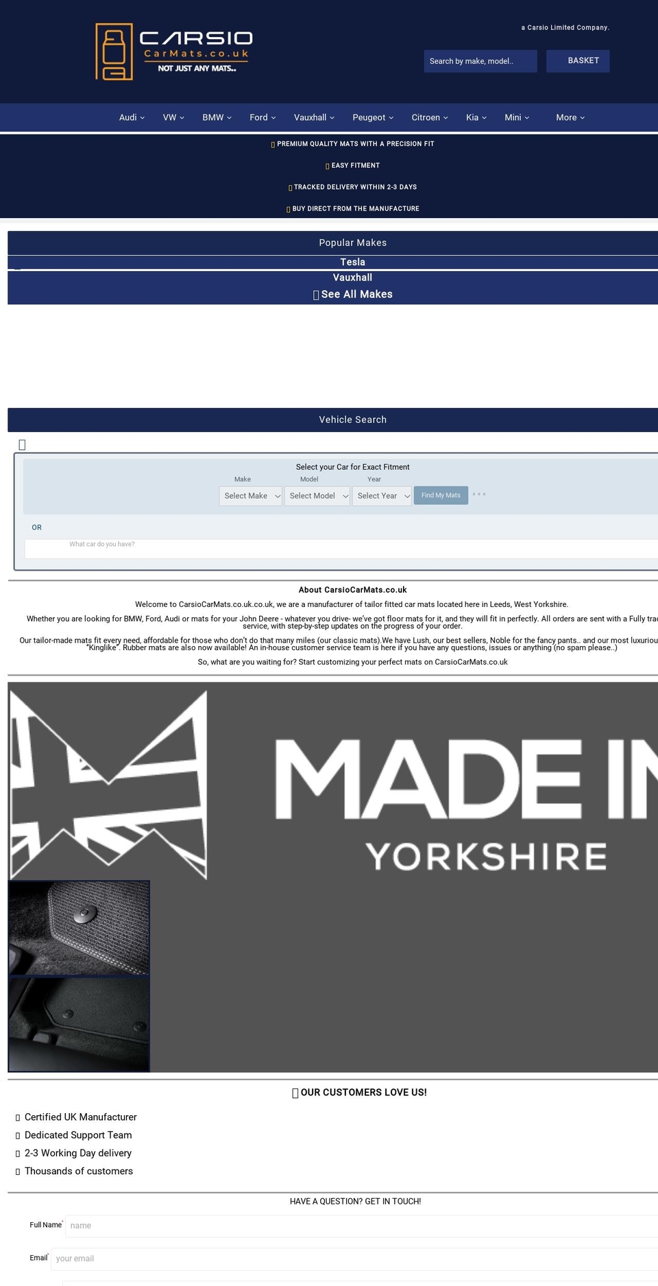 carsiocarmats.co.uk shopify website screenshot