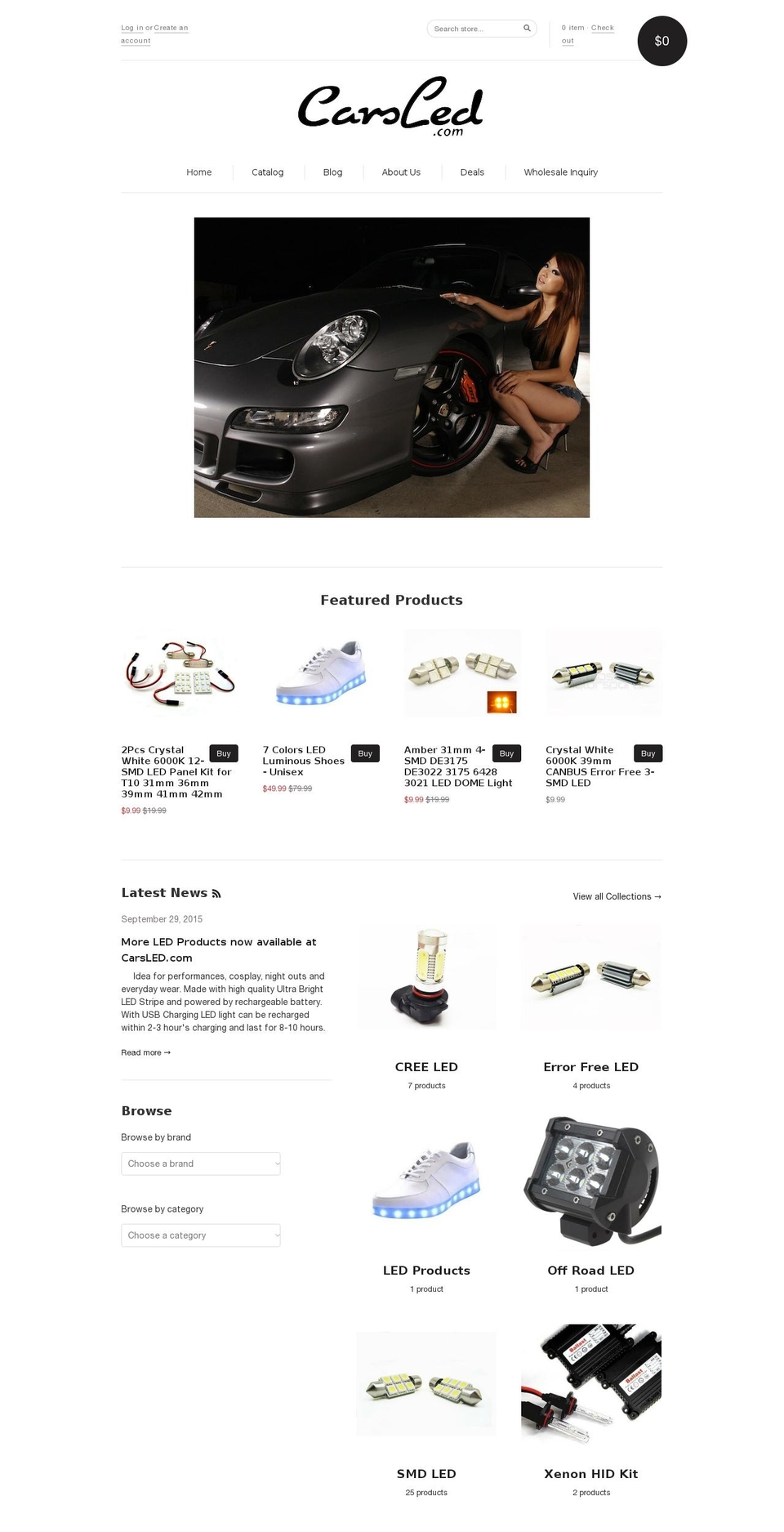 carsled.com shopify website screenshot