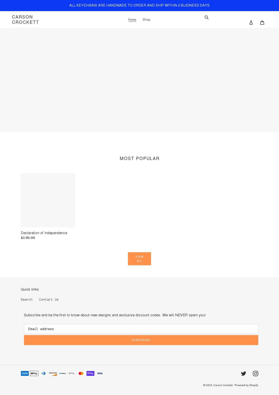 carsoncrockett.com shopify website screenshot